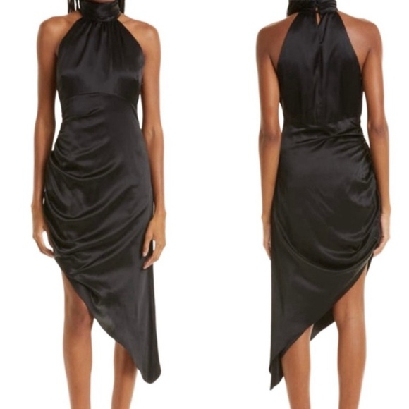 cinq a sept Dresses & Skirts - Cinq a Sept Naya high neck asymmetrical silk dress
